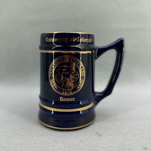 University of Colorado Cobalt Blue Gold Denver Ceramic Beer Collegiate Stein Mug